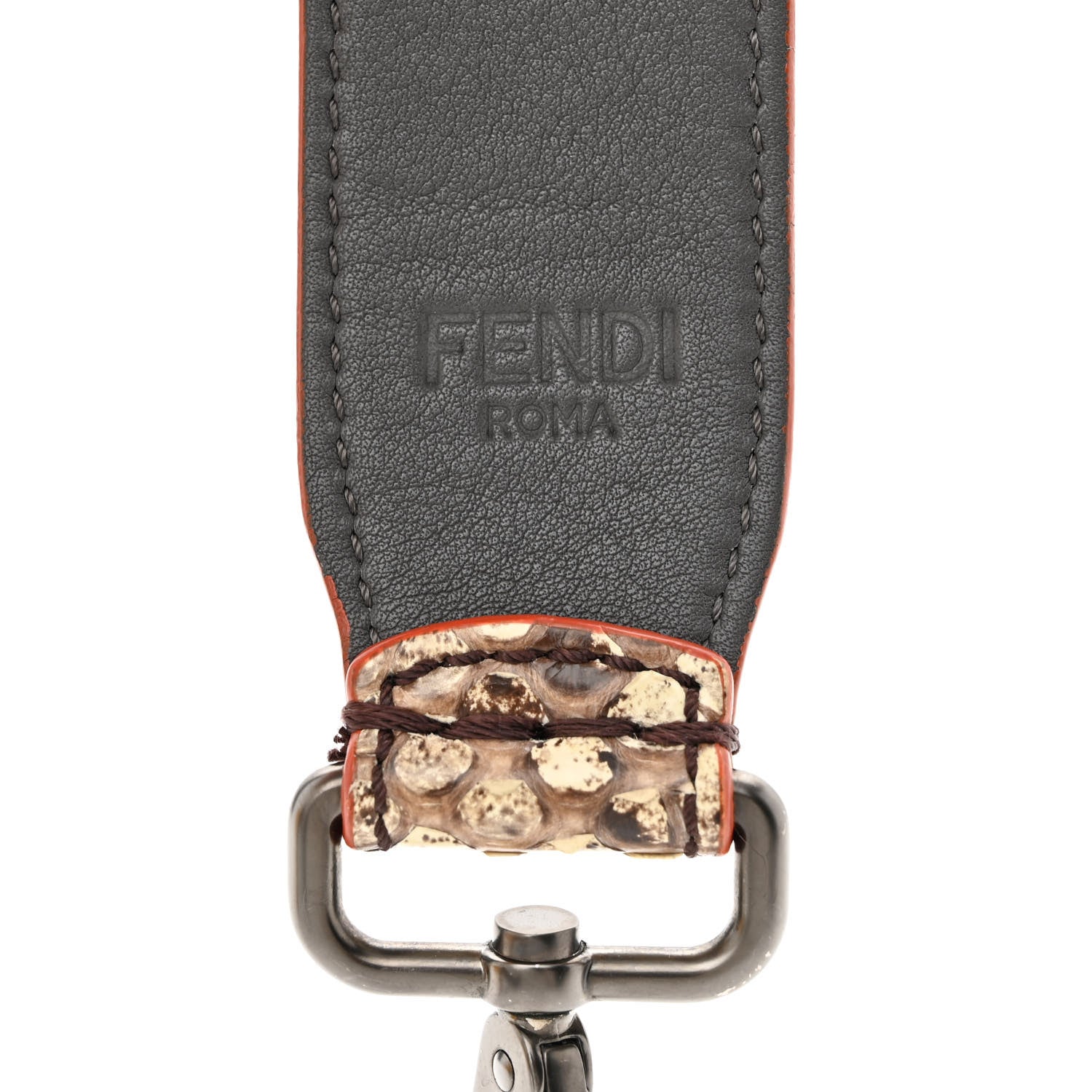 Fendi Shiny Python Vitello Dolce Strap You Antracite 3 of 5