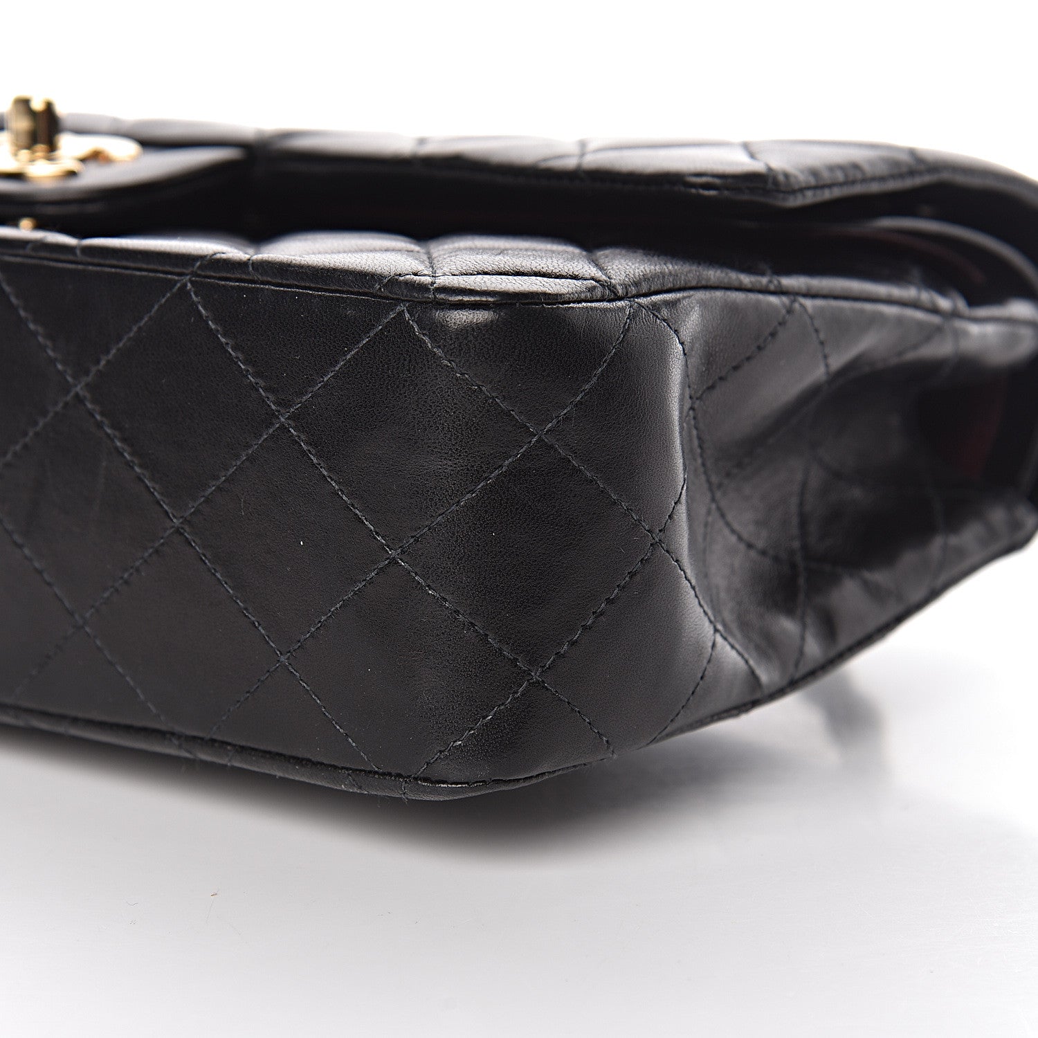 Chanel Lambskin Quilted Medium Double Flap Black 15 of 16