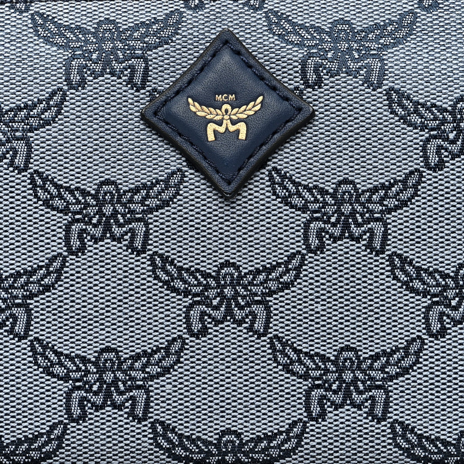 MCM Lauretos Jacquard Nappa Small Shoulder Bag Indigo 7 of 9