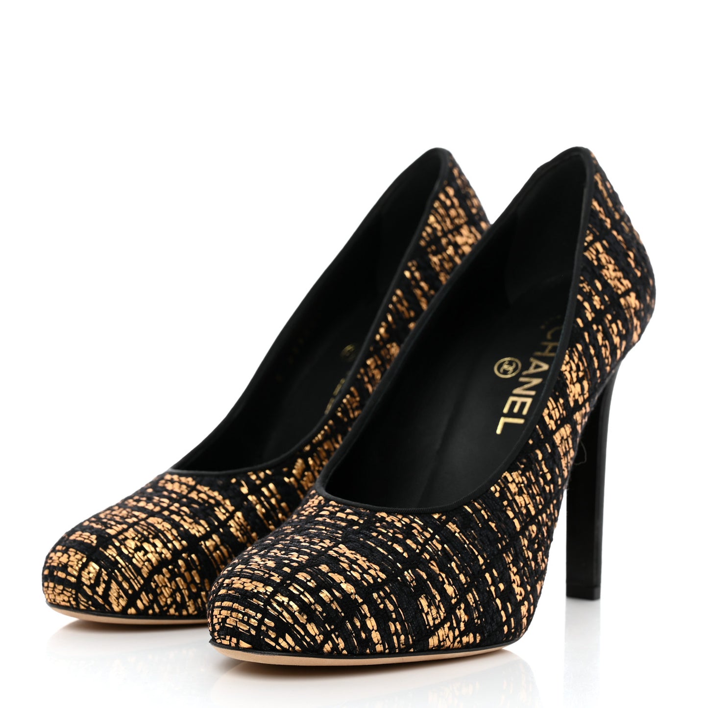 Tweed CC Pumps 38.5 Black Gold