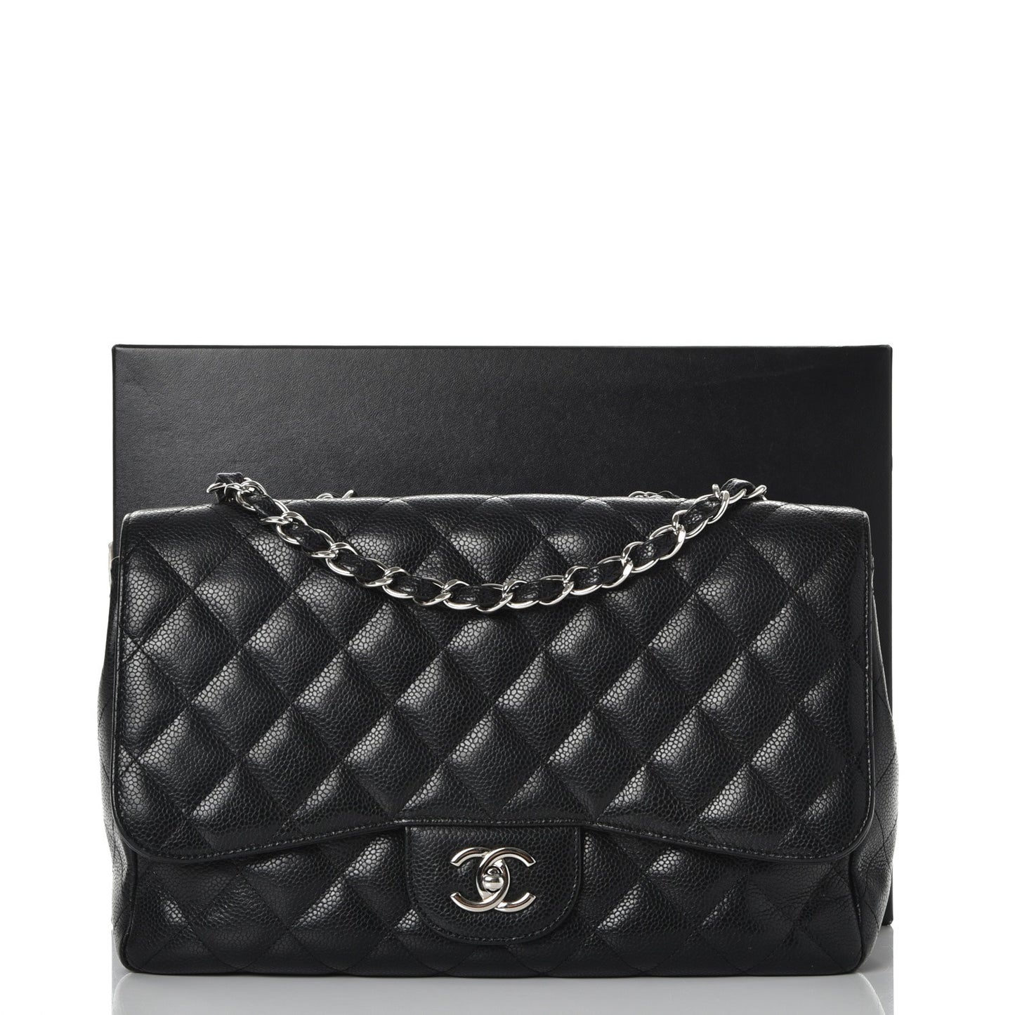Caviar Quilted Jumbo Single Flap Black