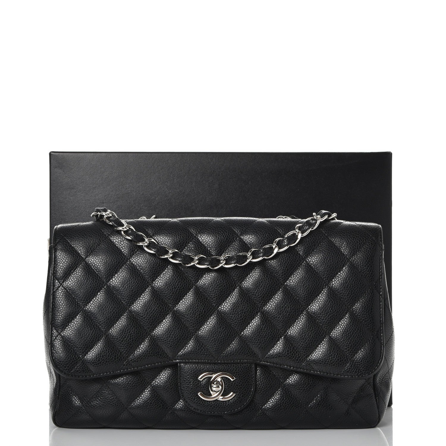 Chanel Caviar Quilted Jumbo Single Flap Black 10 of 10