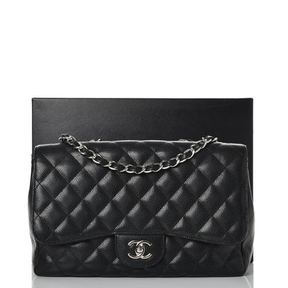 Chanel Caviar Quilted Jumbo Single Flap Black 10 of 10