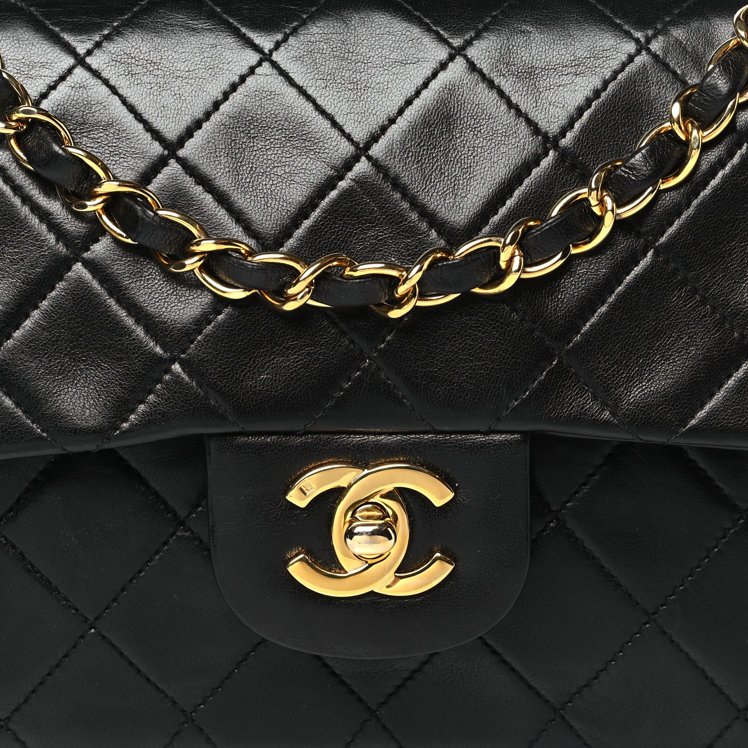 Chanel Lambskin Quilted Small Double Flap Black 8 of 10