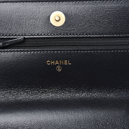 Chanel Goatskin Quilted 19 Wallet On Chain WOC Black 5 of 11
