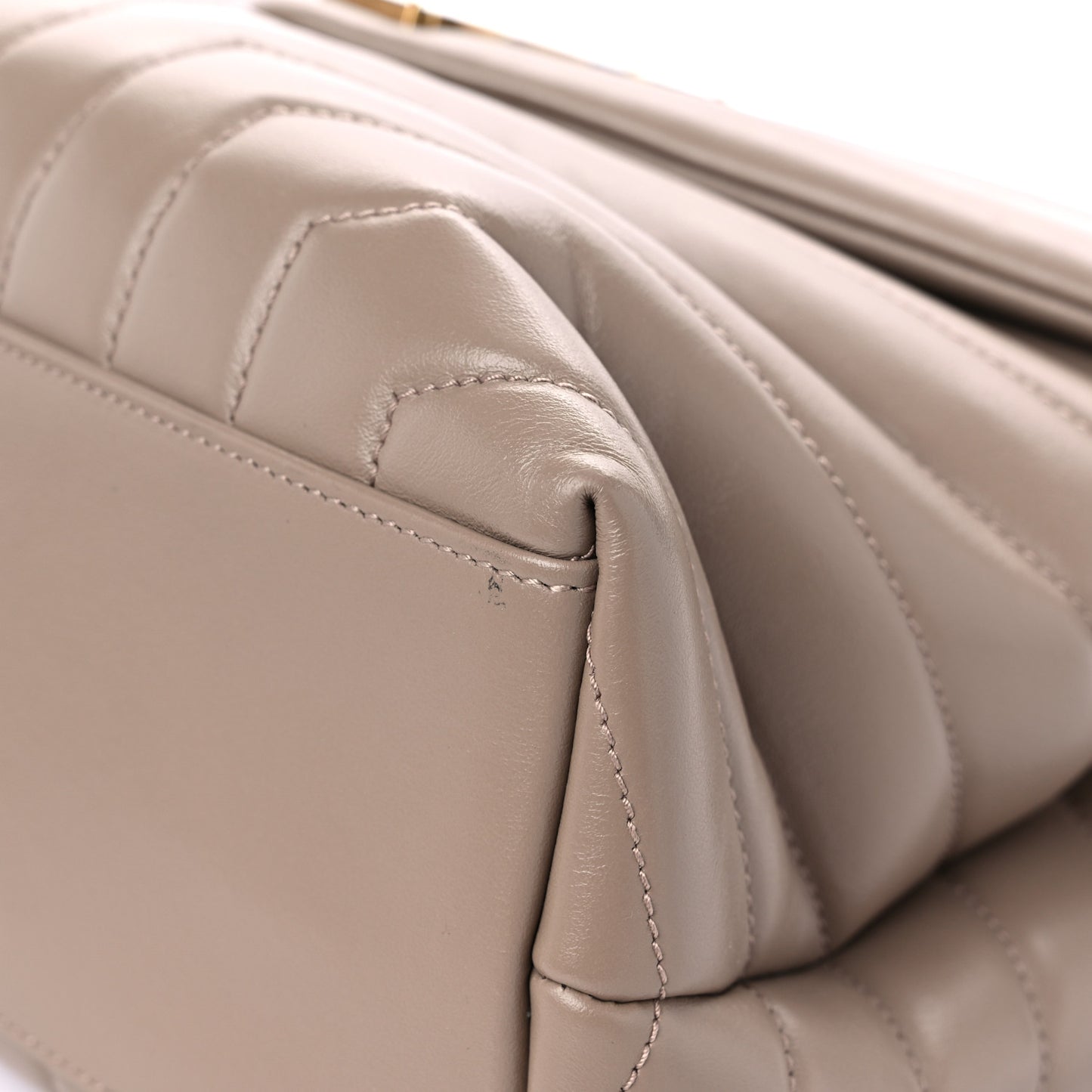 Calfskin Y Quilted Monogram Medium Loulou Chain Satchel Dark Beige
