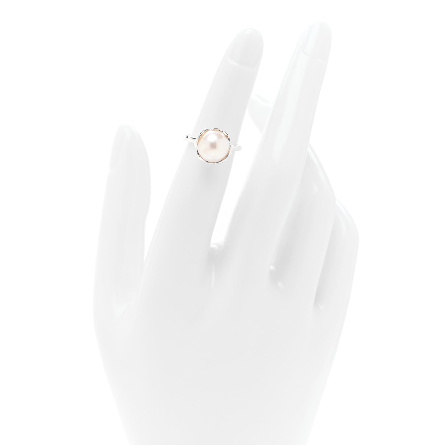 Sterling Silver Freshwater Pearl Paloma Picasso Olive Leaf Ring 46 3.75