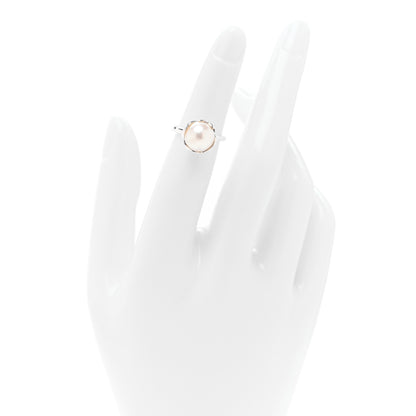 Tiffany Sterling Silver Freshwater Pearl Paloma Picasso Olive Leaf Ring 46 3.75 2 of 4