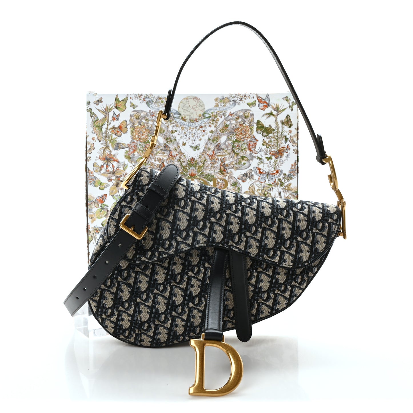 Oblique Saddle Bag With Strap Blue