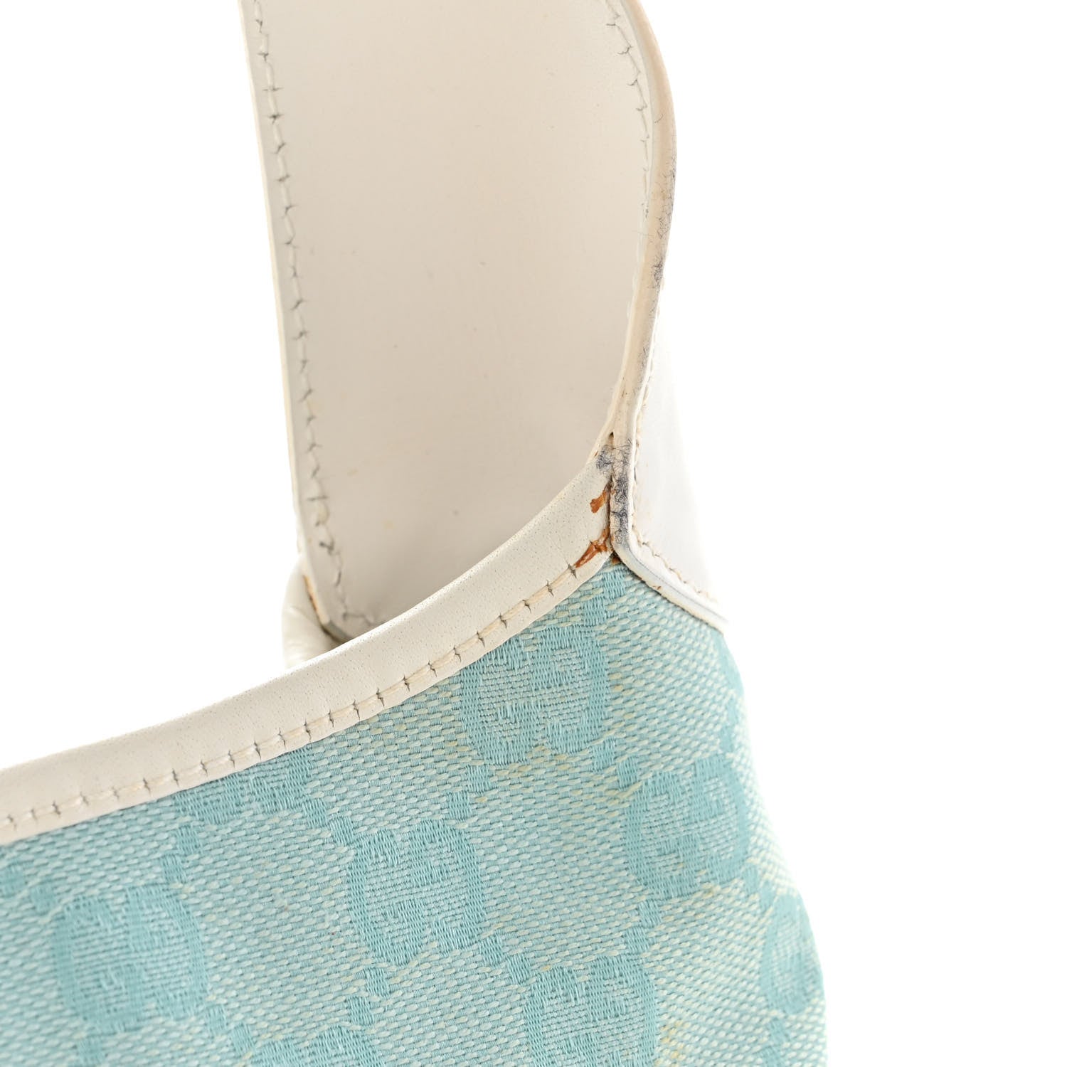 Gucci Monogram Lobster Clasp Jackie O Hobo Blue White 13 of 16