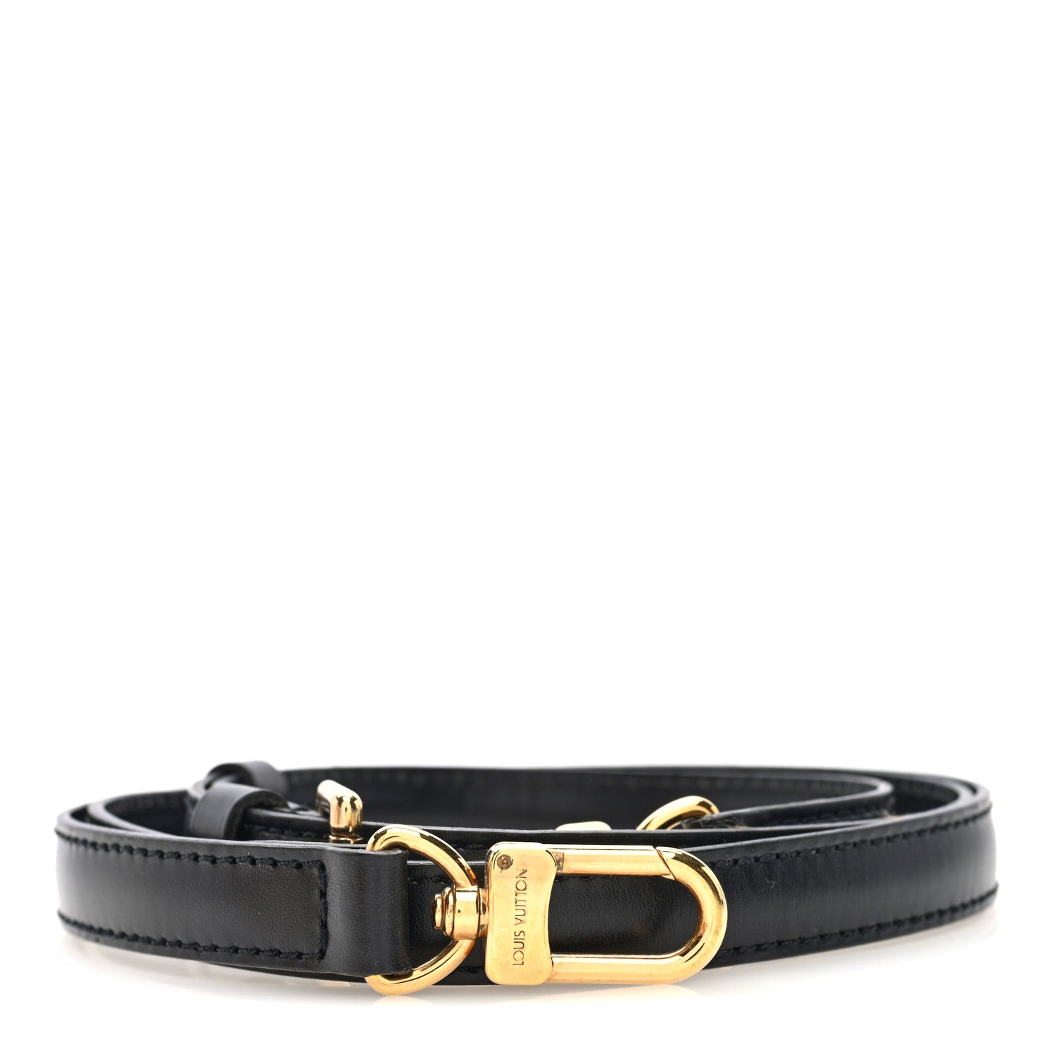 Louis Vuitton Calfskin 16mm Adjustable Shoulder Strap Black 1 of 3