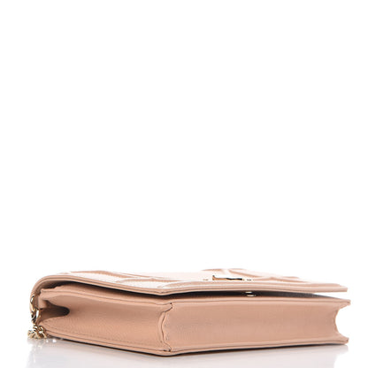 Christian Dior Grained Calfskin Diorama Wallet on Chain Pouch Nude 4 of 8