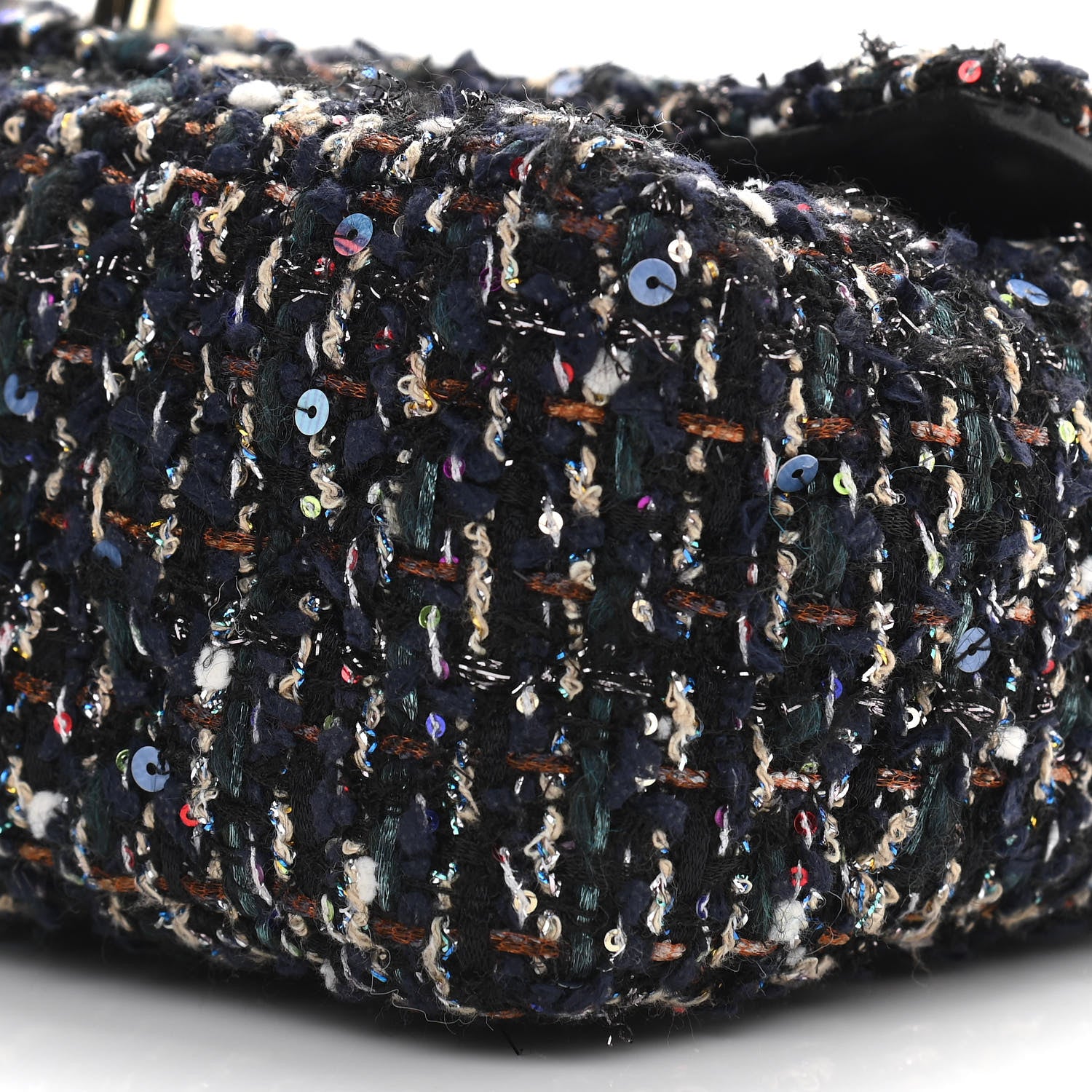 Chanel Glittered Tweed Quilted Mini Rectangular Flap Navy Blue Mulitcolor 10 of 12