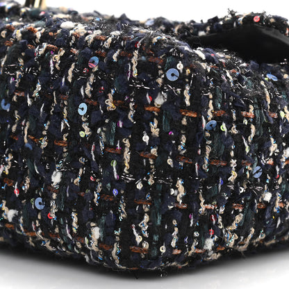 Chanel Glittered Tweed Quilted Mini Rectangular Flap Navy Blue Mulitcolor 10 of 12