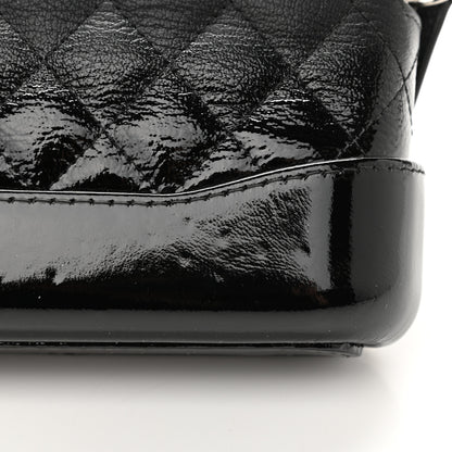 Chanel Patent Goatskin Quilted Small Gabrielle Clutch With Chain Black 12 of 15
