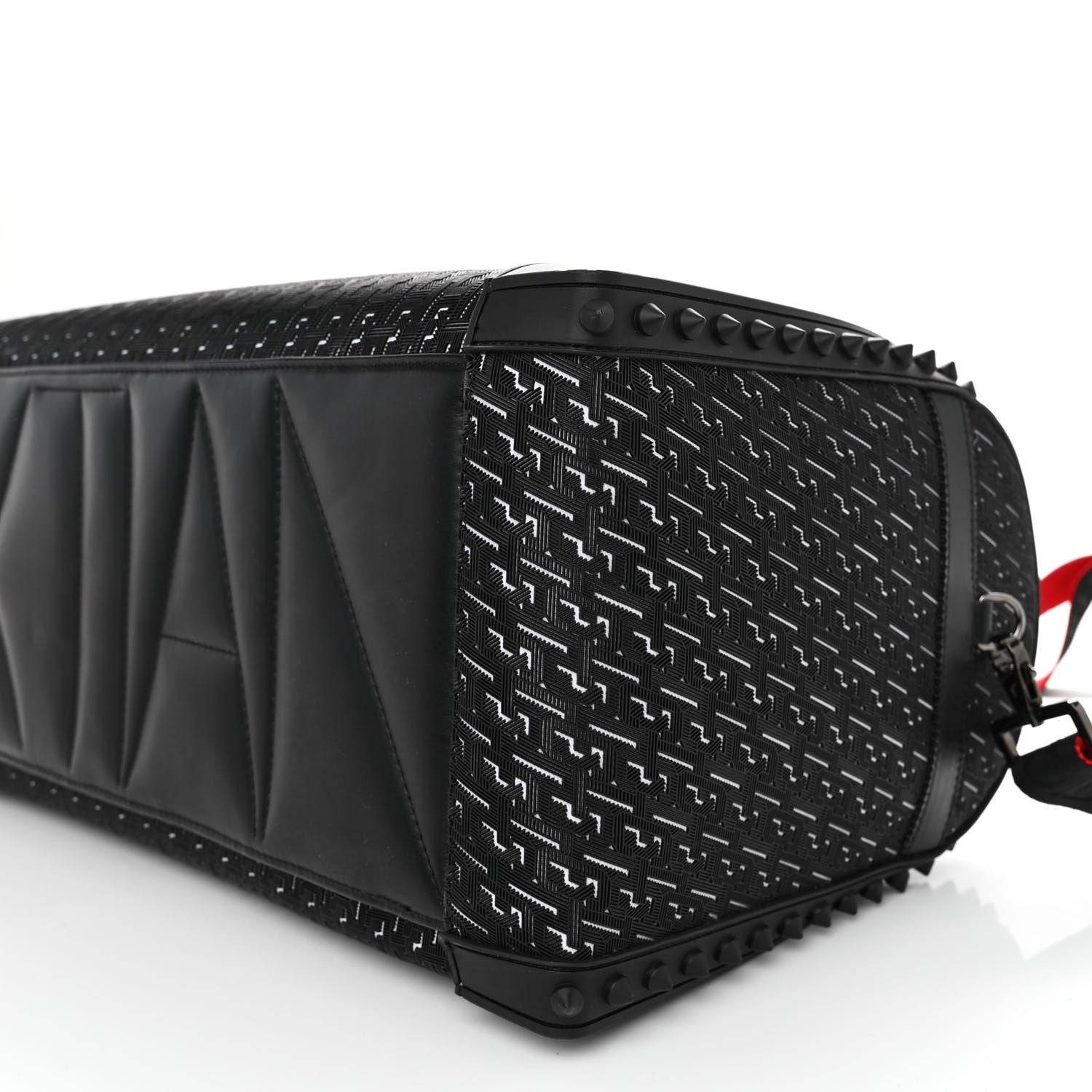 Christian Louboutin Studded Techno CL Sneakender Duffle White Black 9 of 9