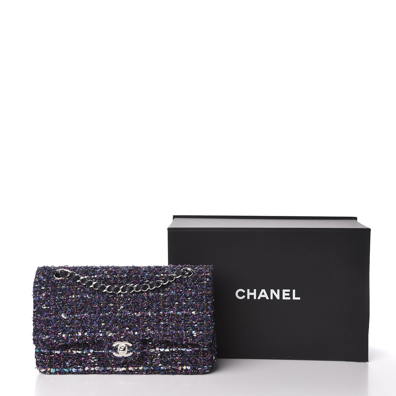 Chanel Tweed Quilted Medium Double Flap Multicolor 14 of 14