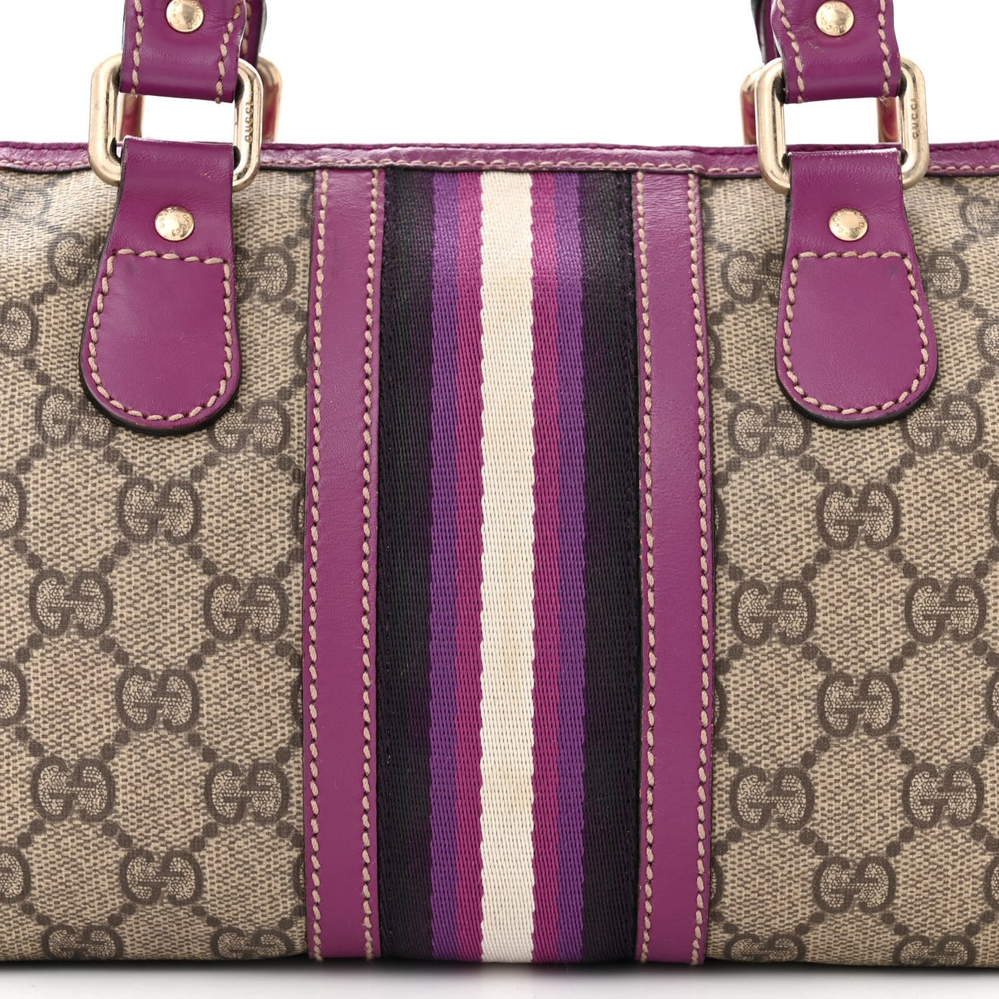 Monogram Vintage Web Small Boston Purple