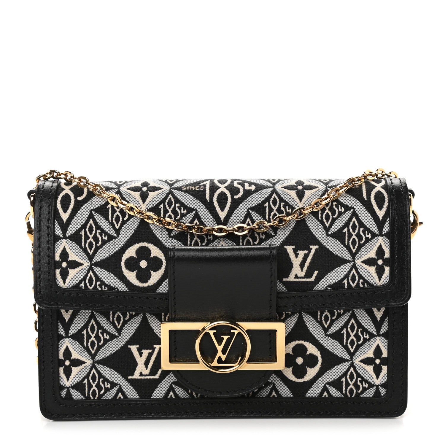 Louis Vuitton Jacquard Since 1854 Dauphine Chain Wallet Grey 1 of 8