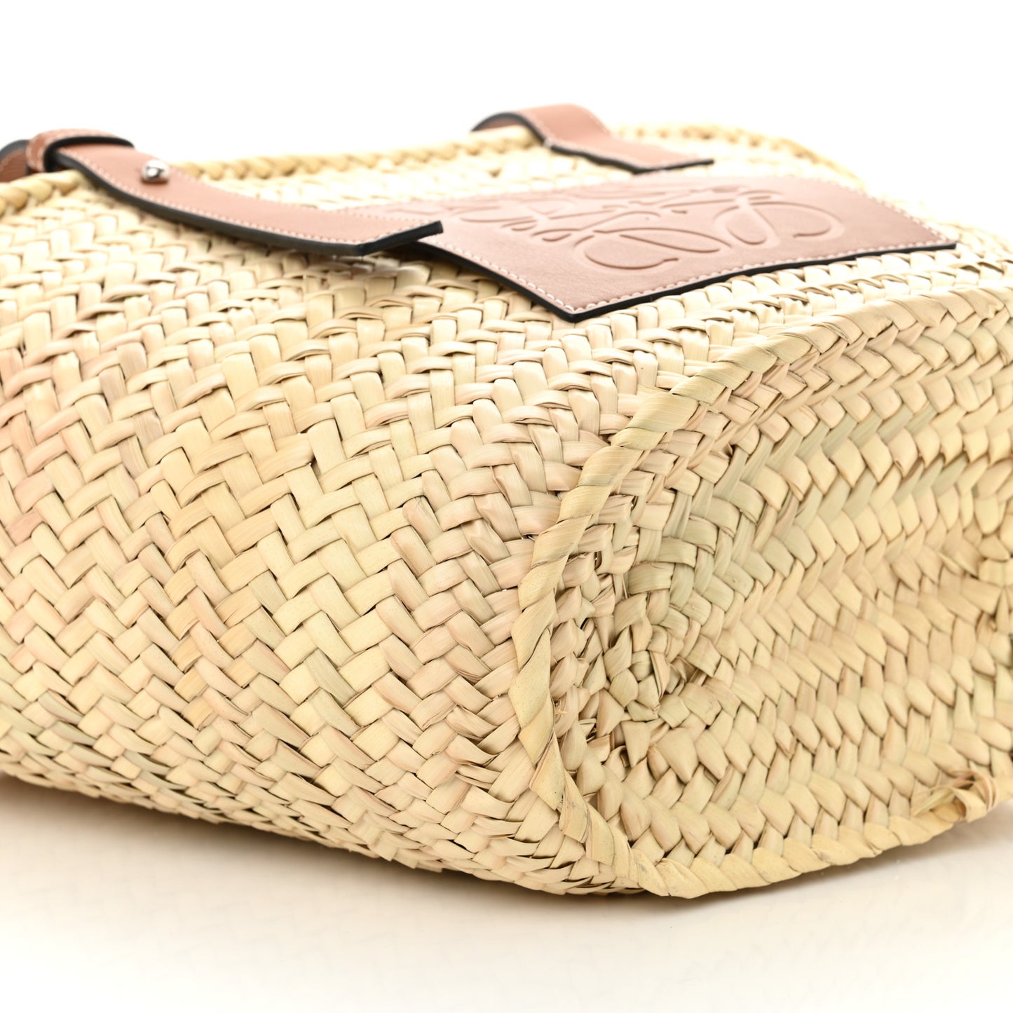 Raffia Medium Basket Tote Bag Natural Tan