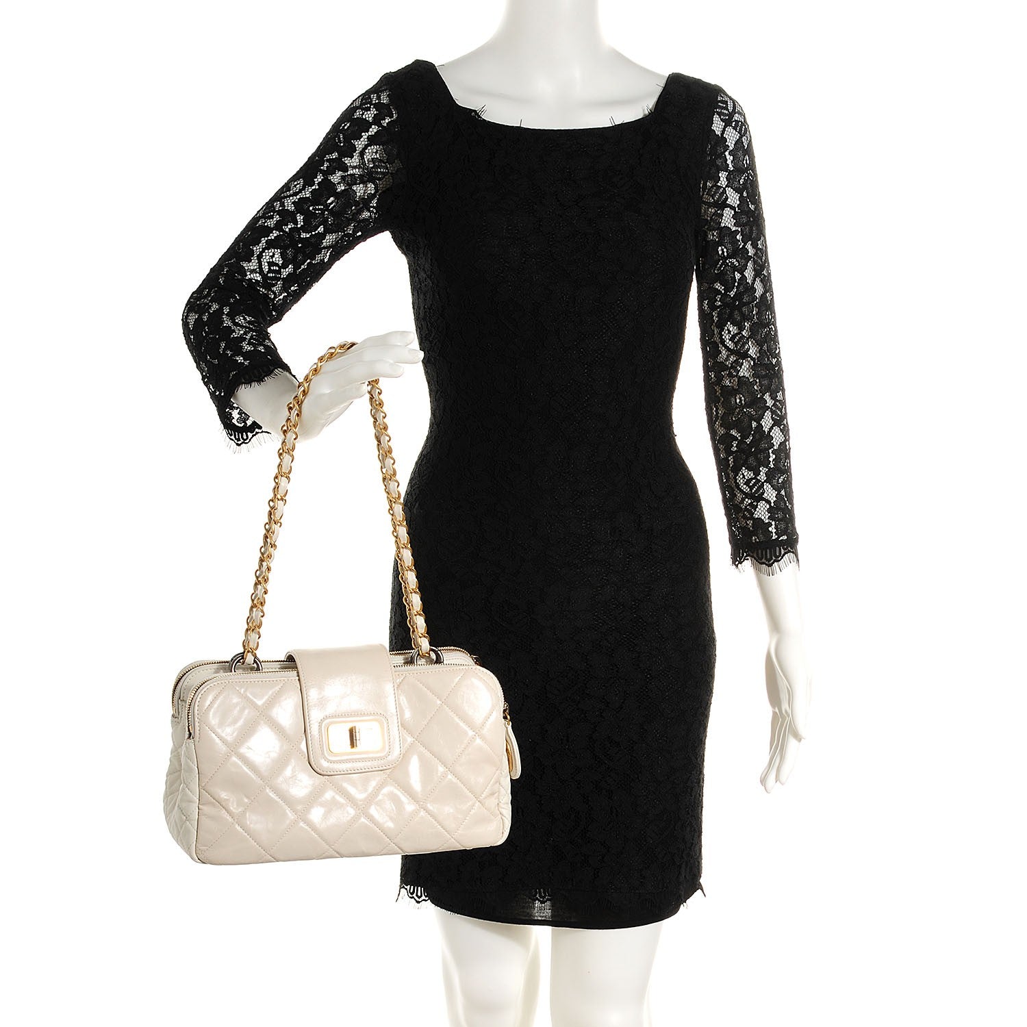 Chanel Glazed Calfskin Mademoiselle Zip Shopping Tote White 2 of 8