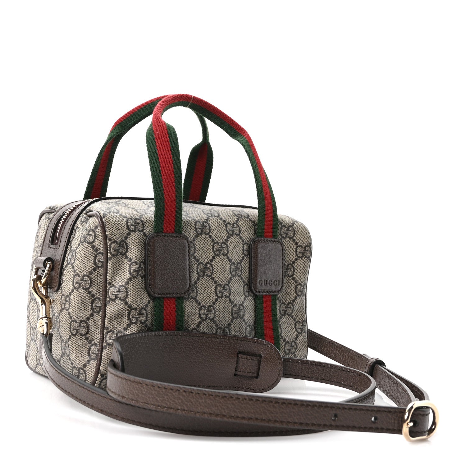 Gucci GG Supreme Web Mini GG Top Handle Bag Beige Ebony New Acero 3 of 10