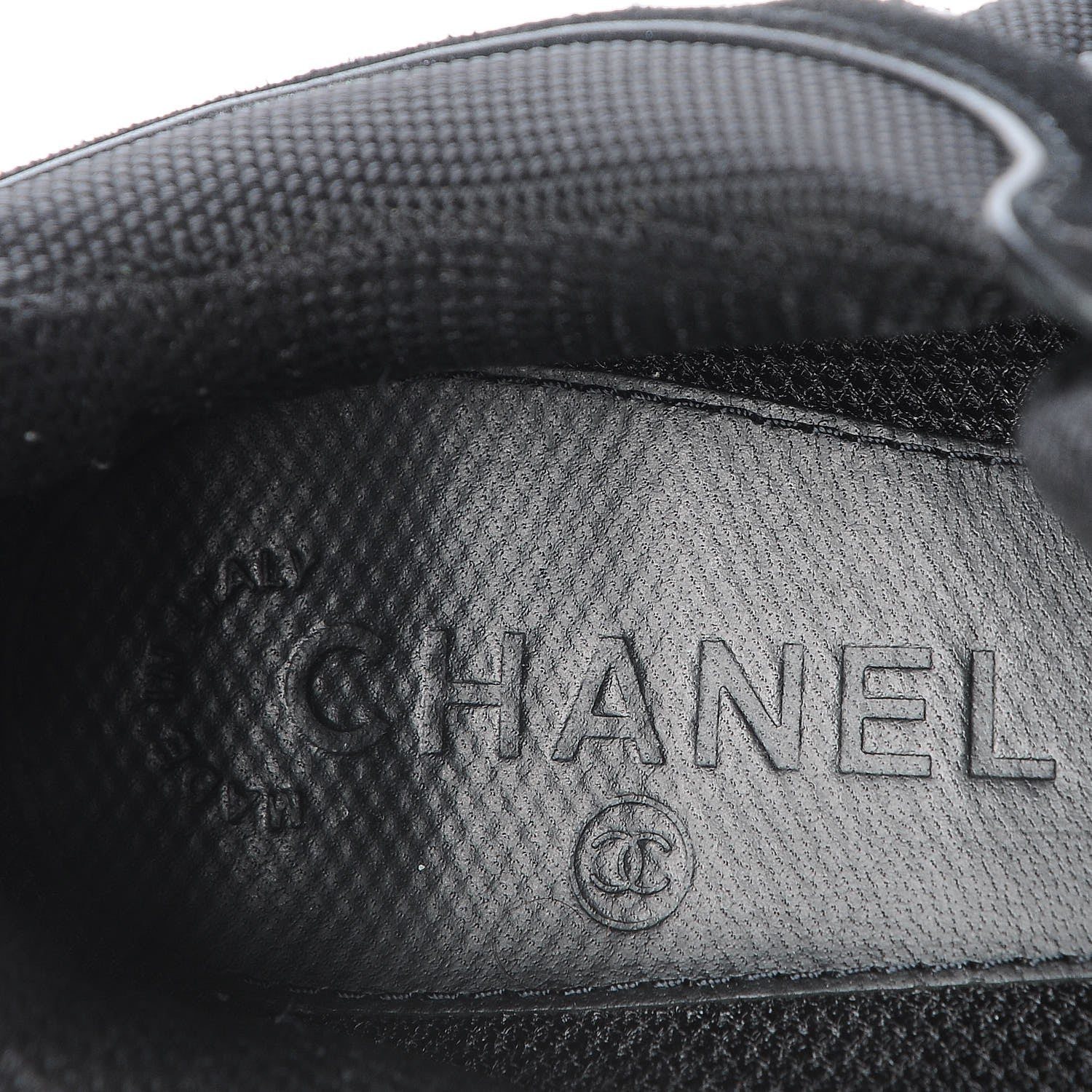 Chanel Suede Calfskin CC Sneakers 38 Black 6 of 8