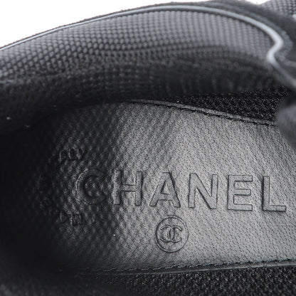 Chanel Suede Calfskin CC Sneakers 38 Black 6 of 8