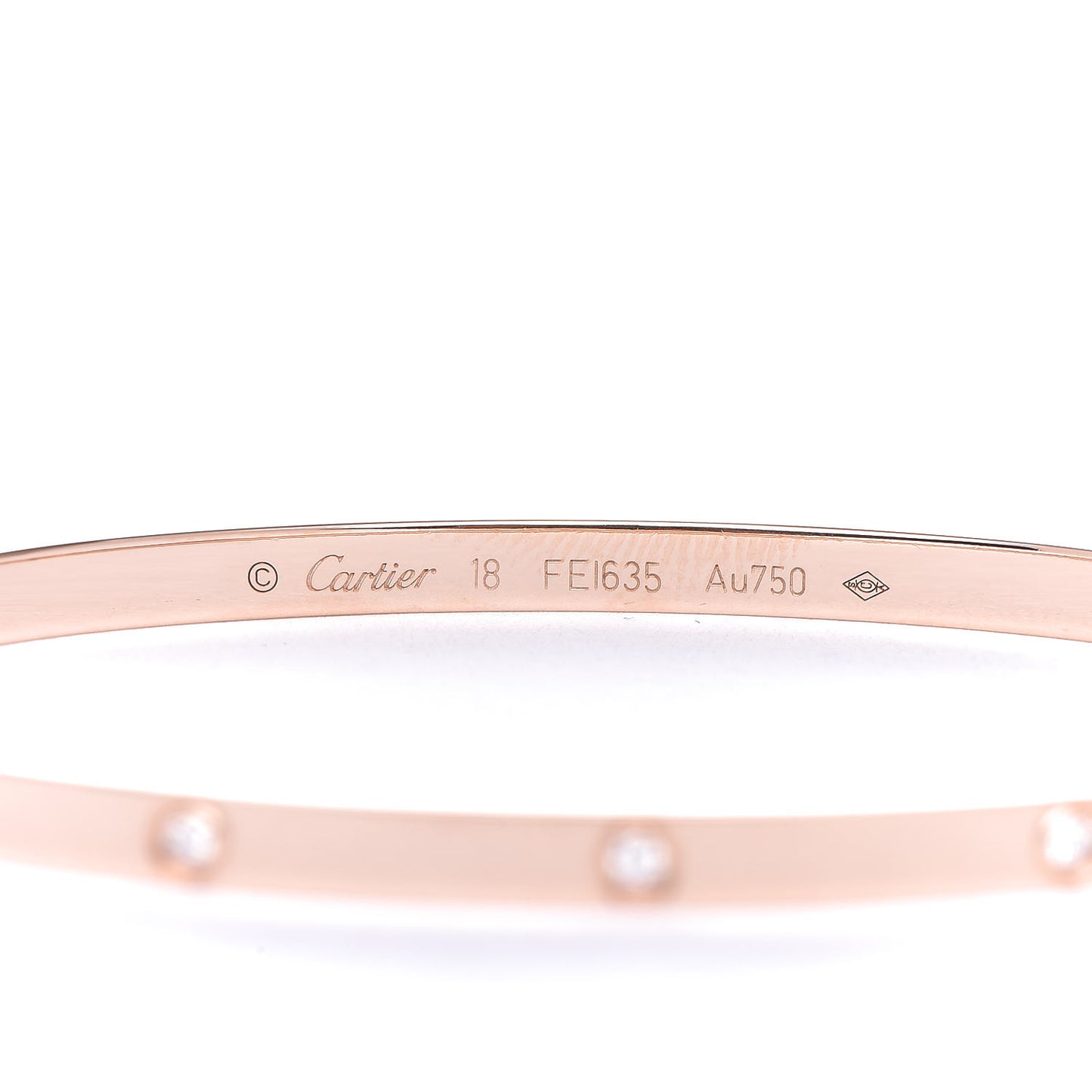 18K Pink Gold 10 Diamond Small LOVE Bracelet 18