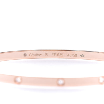Cartier 18K Pink Gold 10 Diamond Small LOVE Bracelet 18 4 of 6