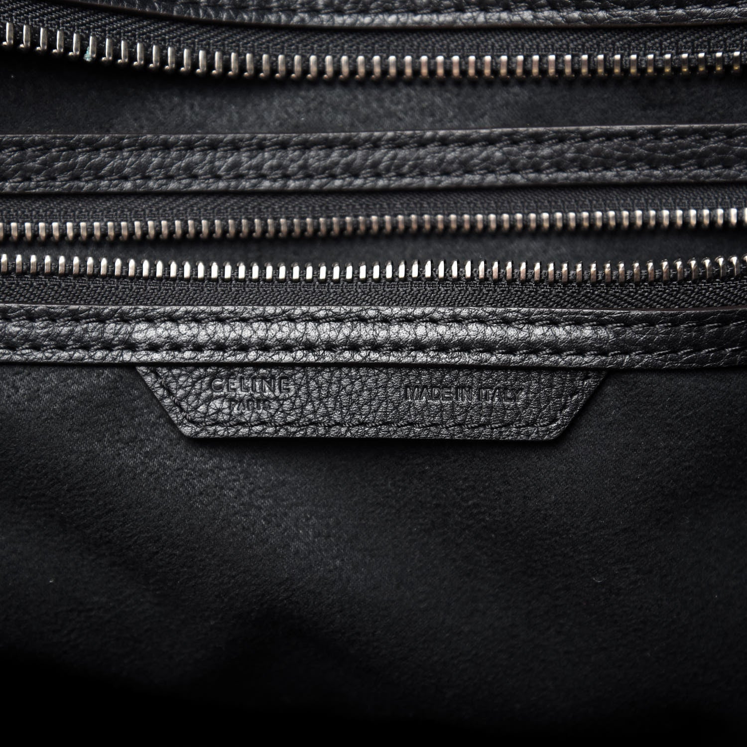 Celine Drummed Calfskin Mini Luggage Black 6 of 9