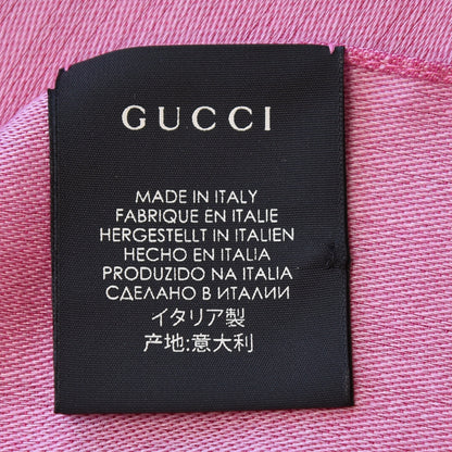 Gucci Wool Silk Monogram Fringe Scarf Pink 7 of 7
