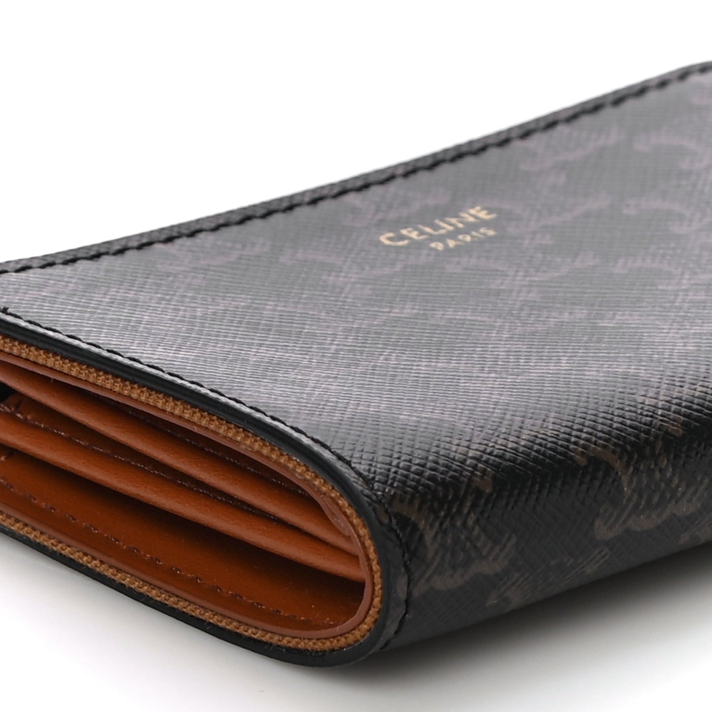 Triomphe Canvas Zipped Coin Purse Black