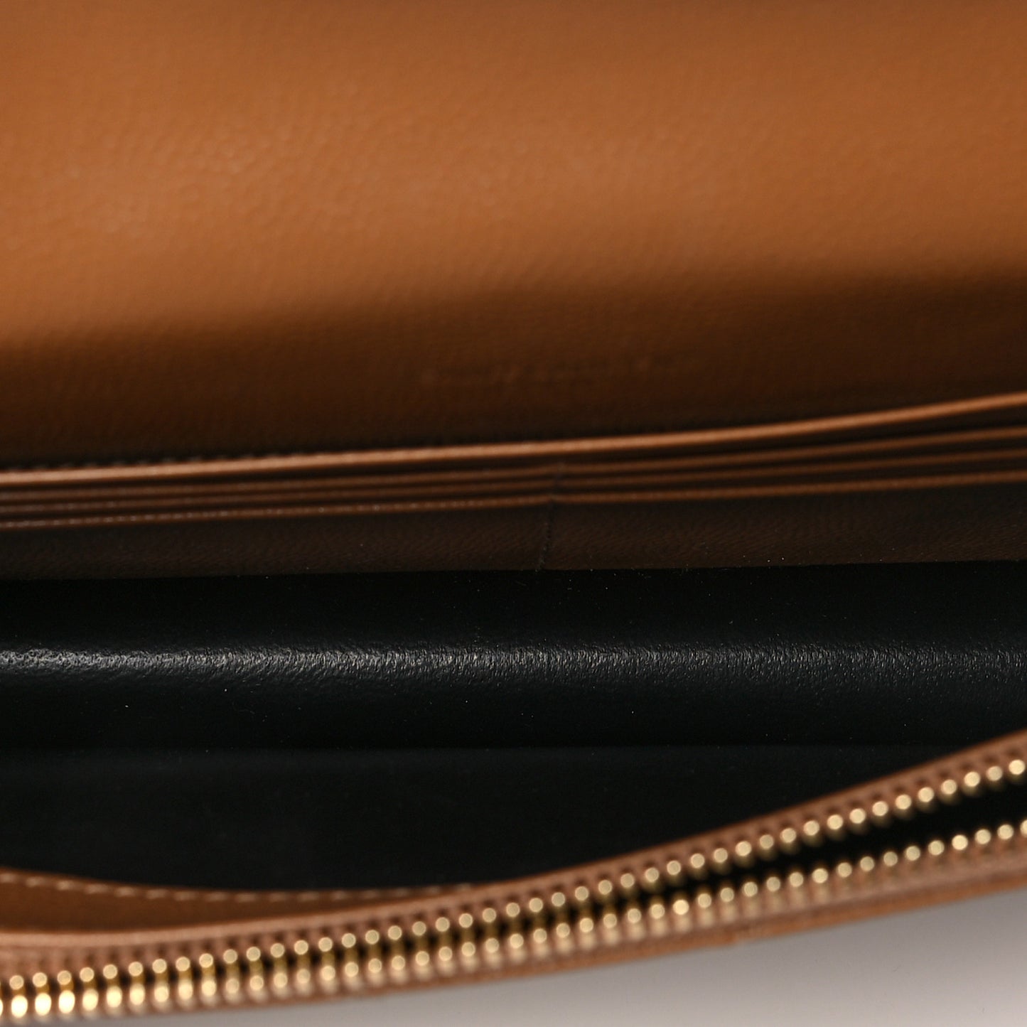 Grain De Poudre Matelasse Chevron Monogram Envelope Chain Wallet Natural Dark