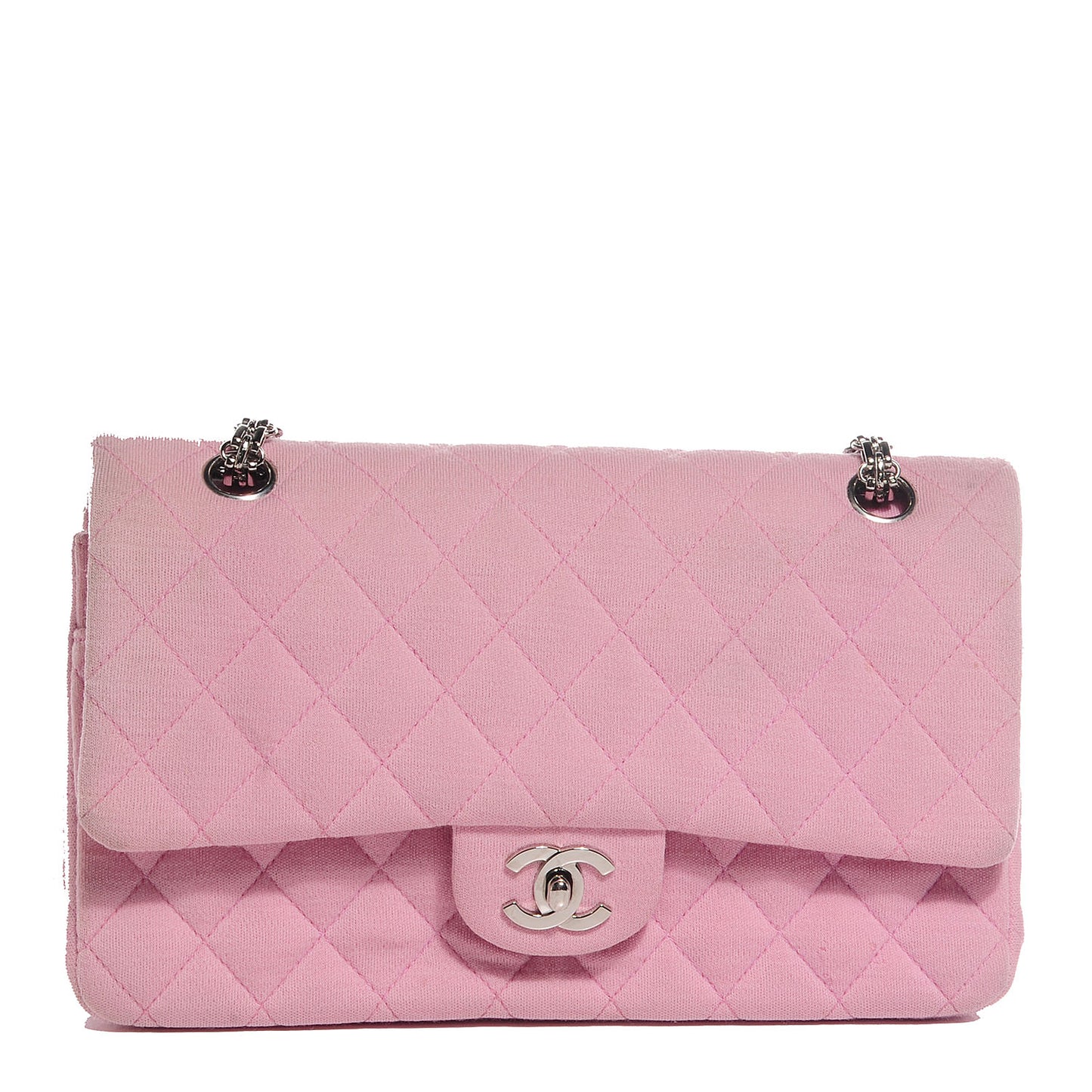 Jersey Quilted Medium Double Flap Pink