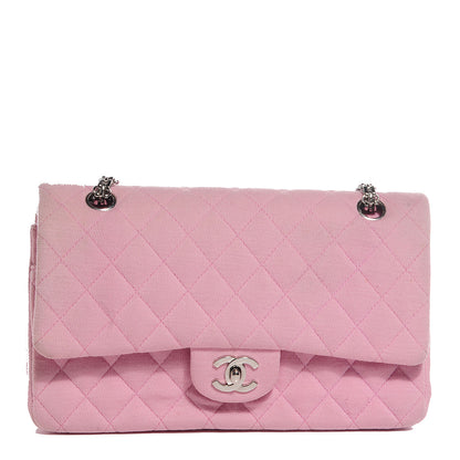 Chanel Jersey Quilted Medium Double Flap Pink 1 of 8