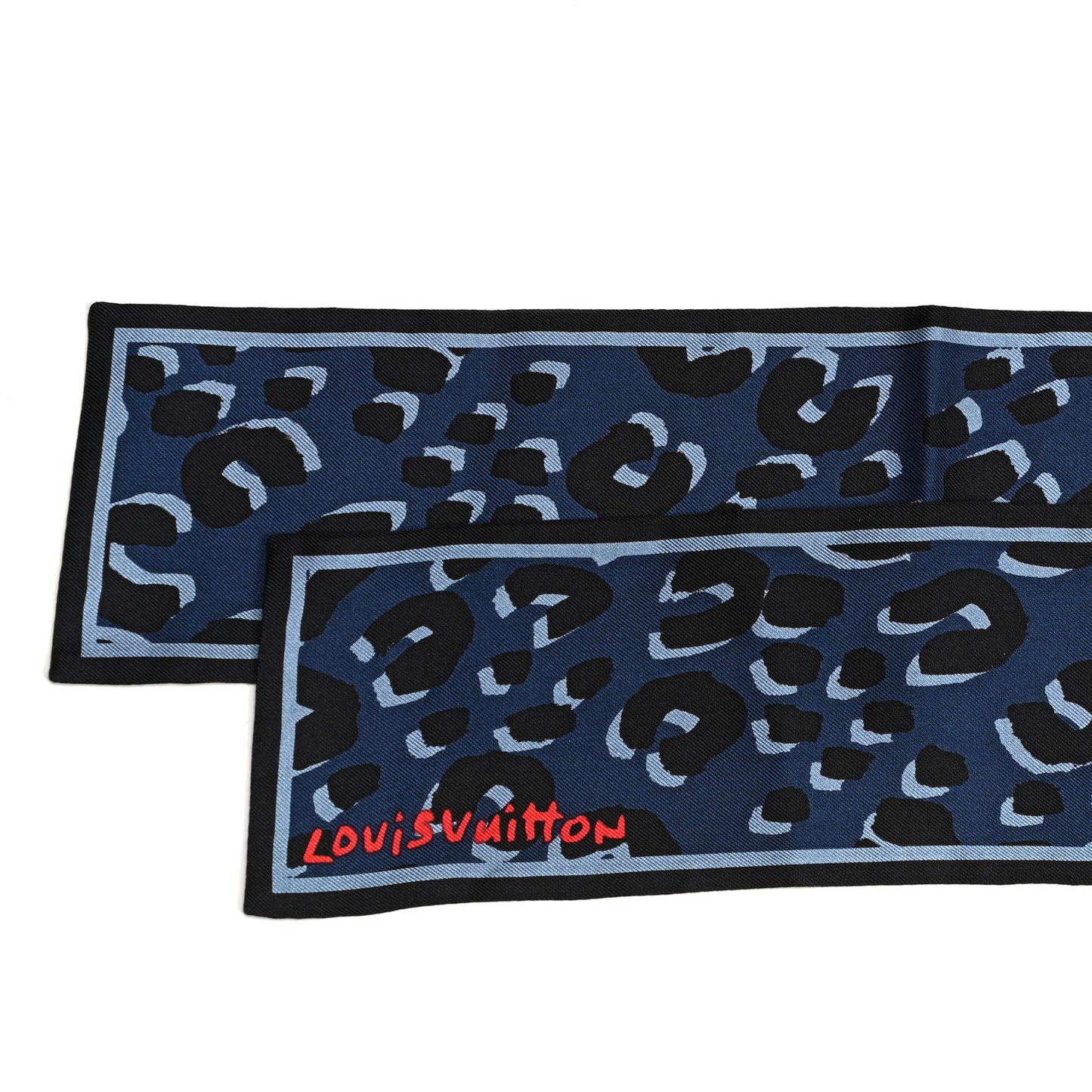 Silk Leopard Bandeau Blue