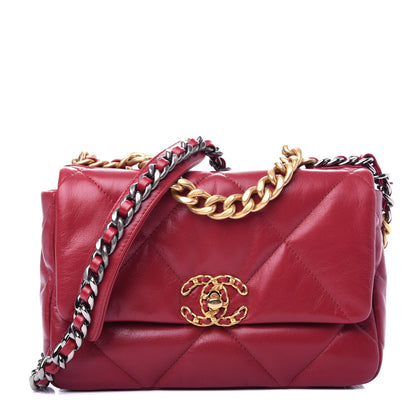 Chanel Goatskin Quilted Medium Chanel 19 Flap Red 1 of 11