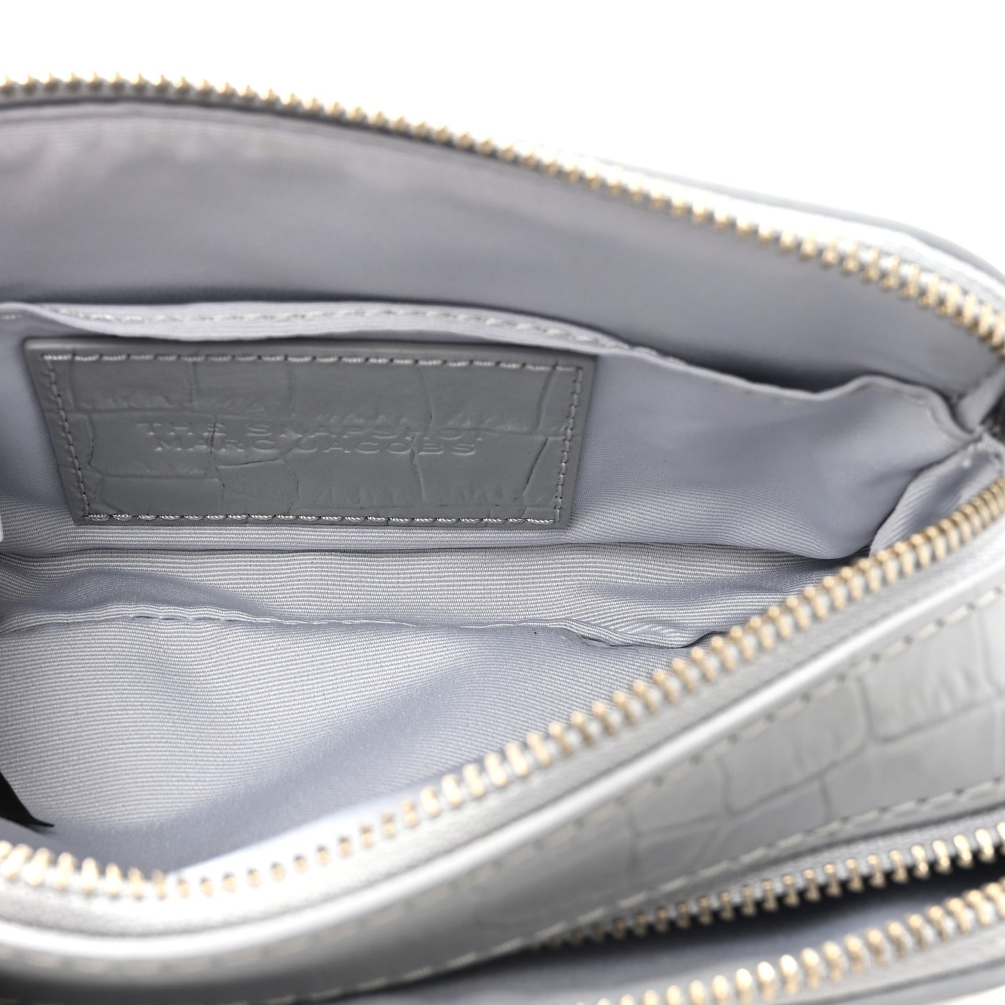 Calfskin Croc Embossed Snapshot Camera Bag Quarry