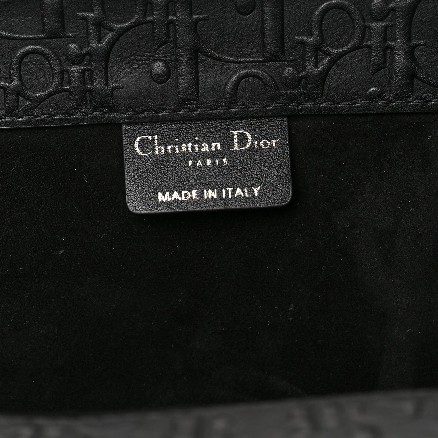 Oblique Calfskin Embossed Book Tote Black