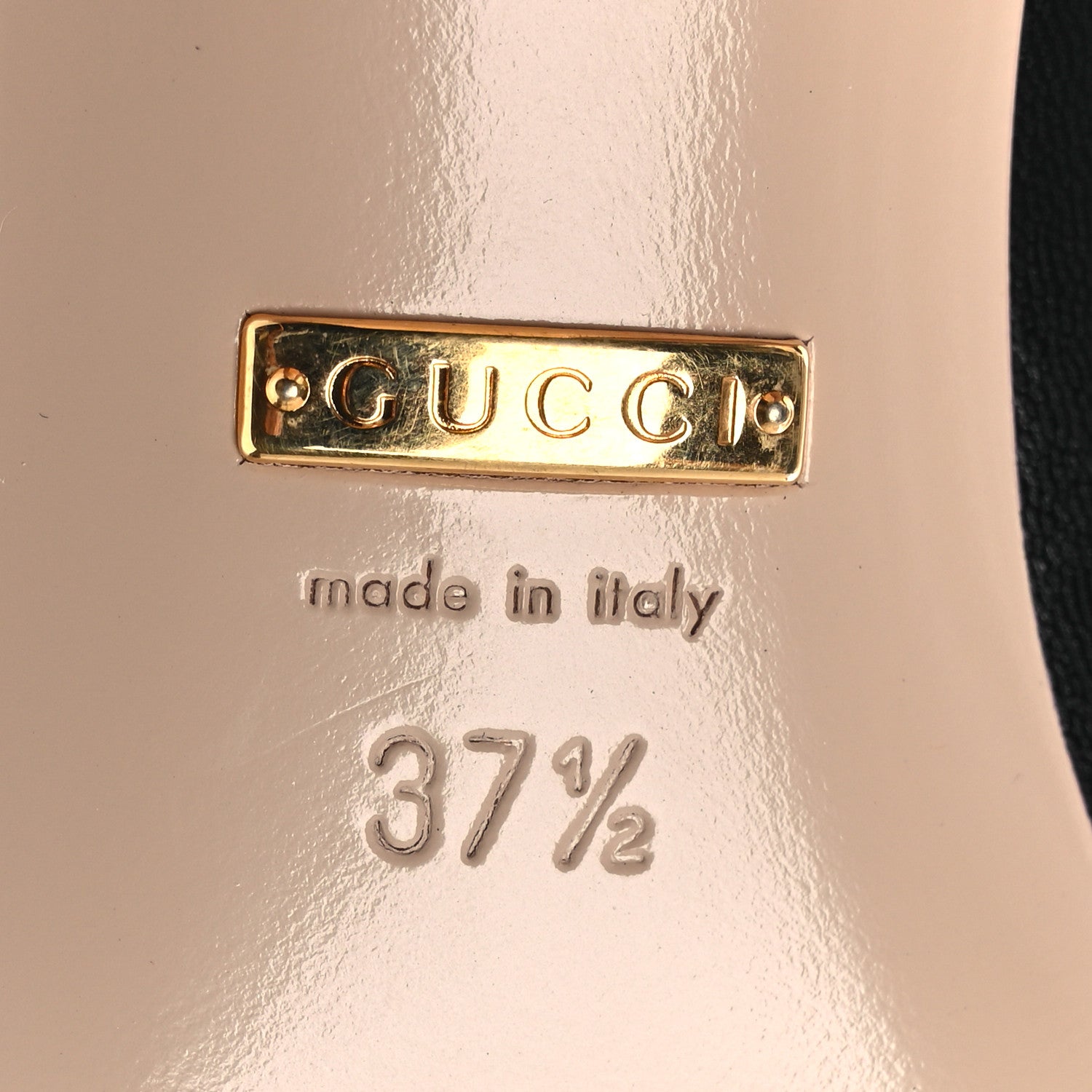 Gucci Malaga Kid Half Moon GG Square Toe Pumps 37.5 Black 8 of 11