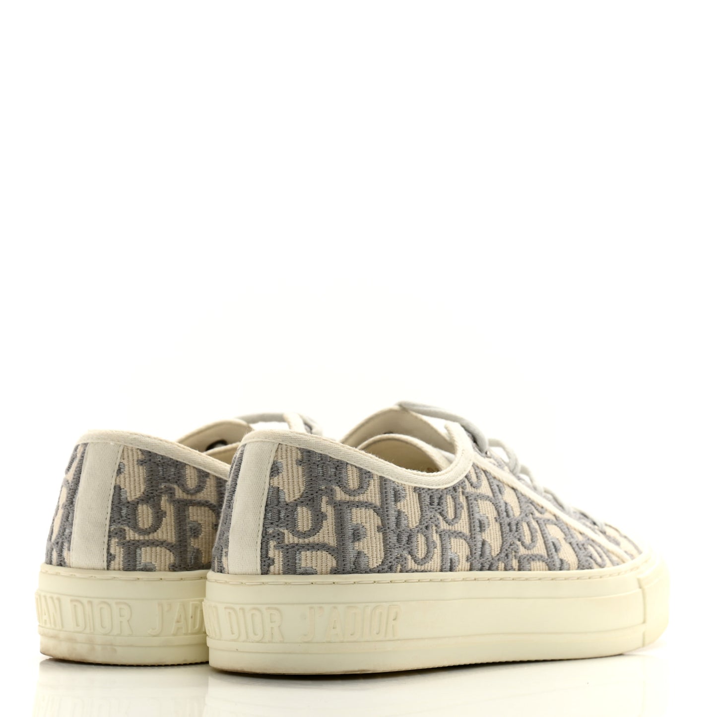 Canvas Oblique Walk'N'Dior Low Top Sneakers 38 Grey Stone