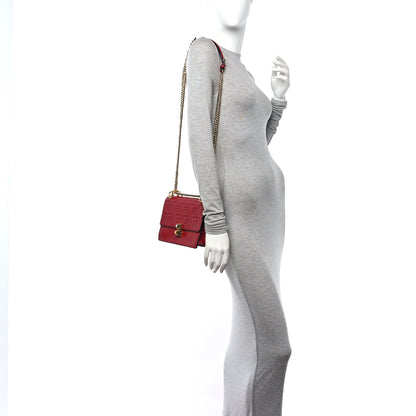 Fendi Vitello Liberty FF 1974 Embossed Small Kan I Shoulder Bag Fragola 2 of 11
