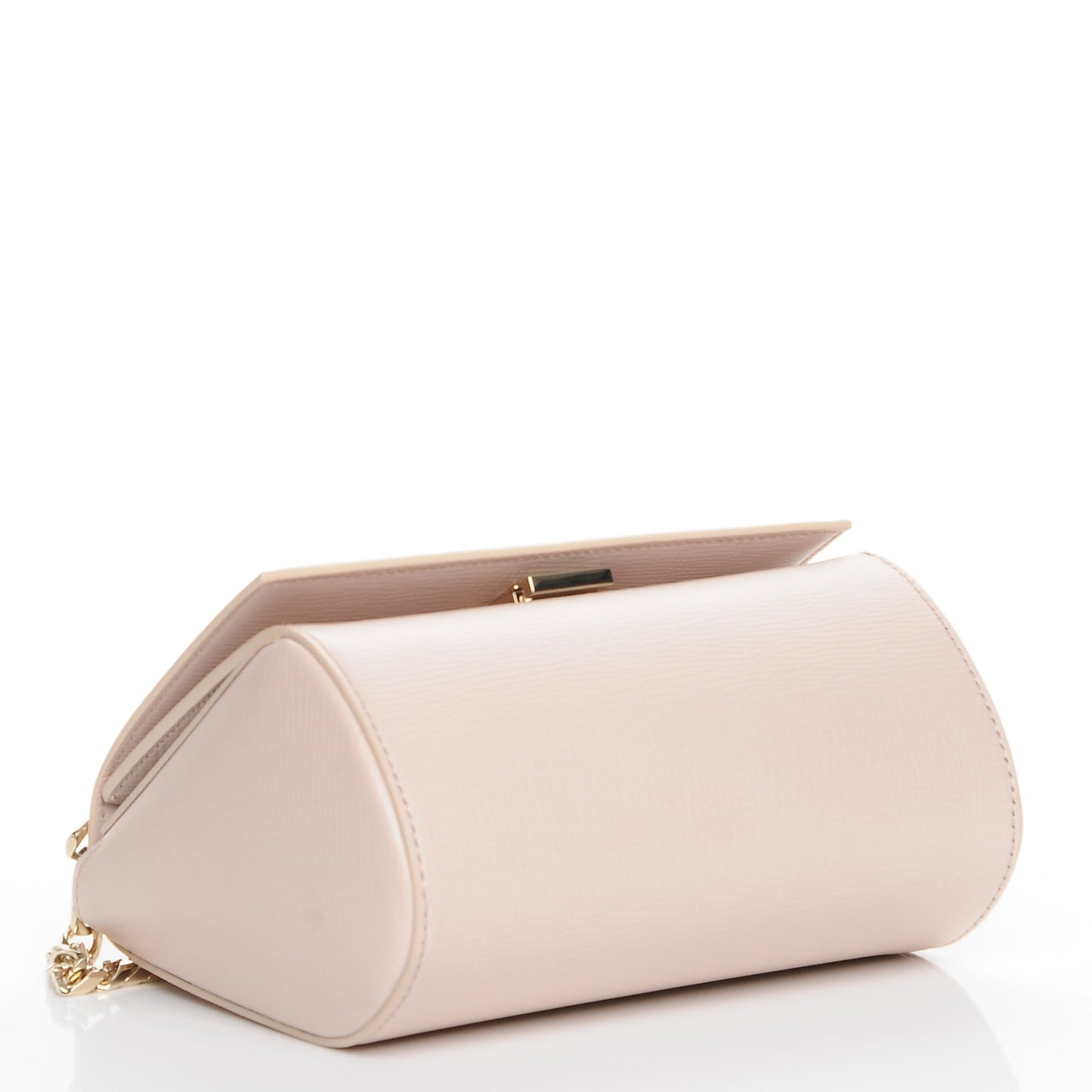 Textured Calfskin Mini Pandora Box Chain Crossbody Bag Powder Pink