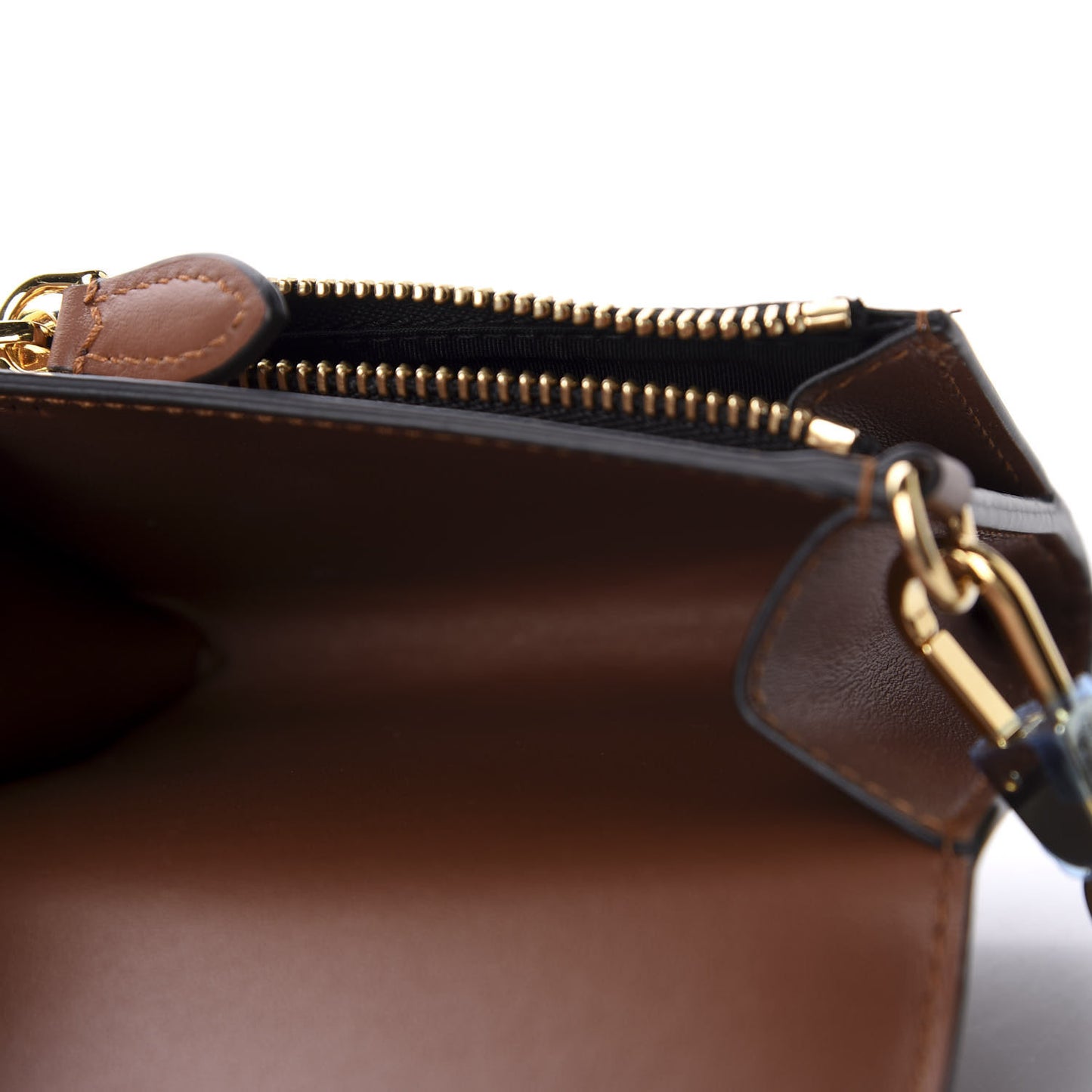 E-Canvas Monogram Small Wallet with Strap Bridle Brown