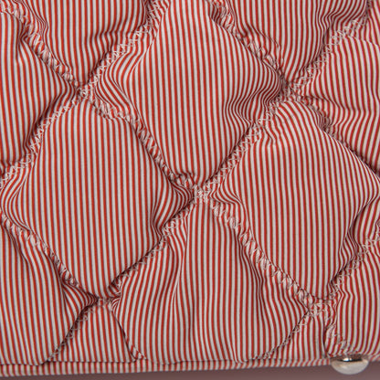 Chanel Nylon Bubble Striped Quilt Accordion Flap Red White 12 of 13