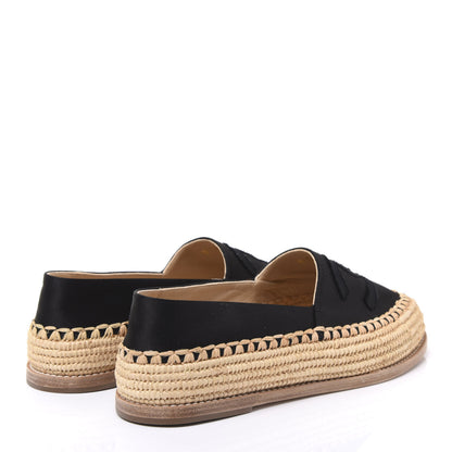 Chanel Satin Grosgrain Espadrilles 37 Black 4 of 9