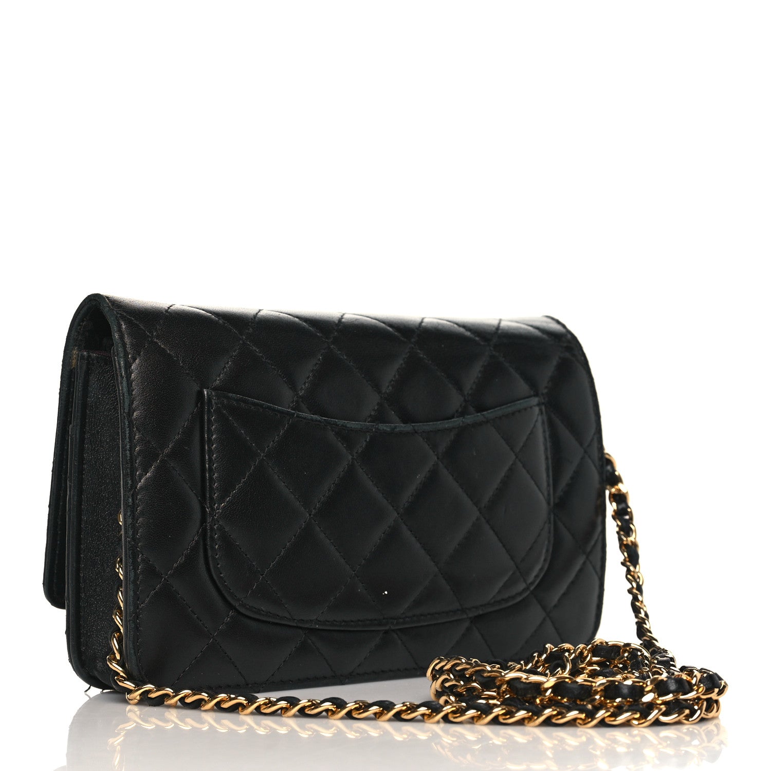 Chanel Lambskin Quilted Wallet On Chain WOC Black 3 of 20