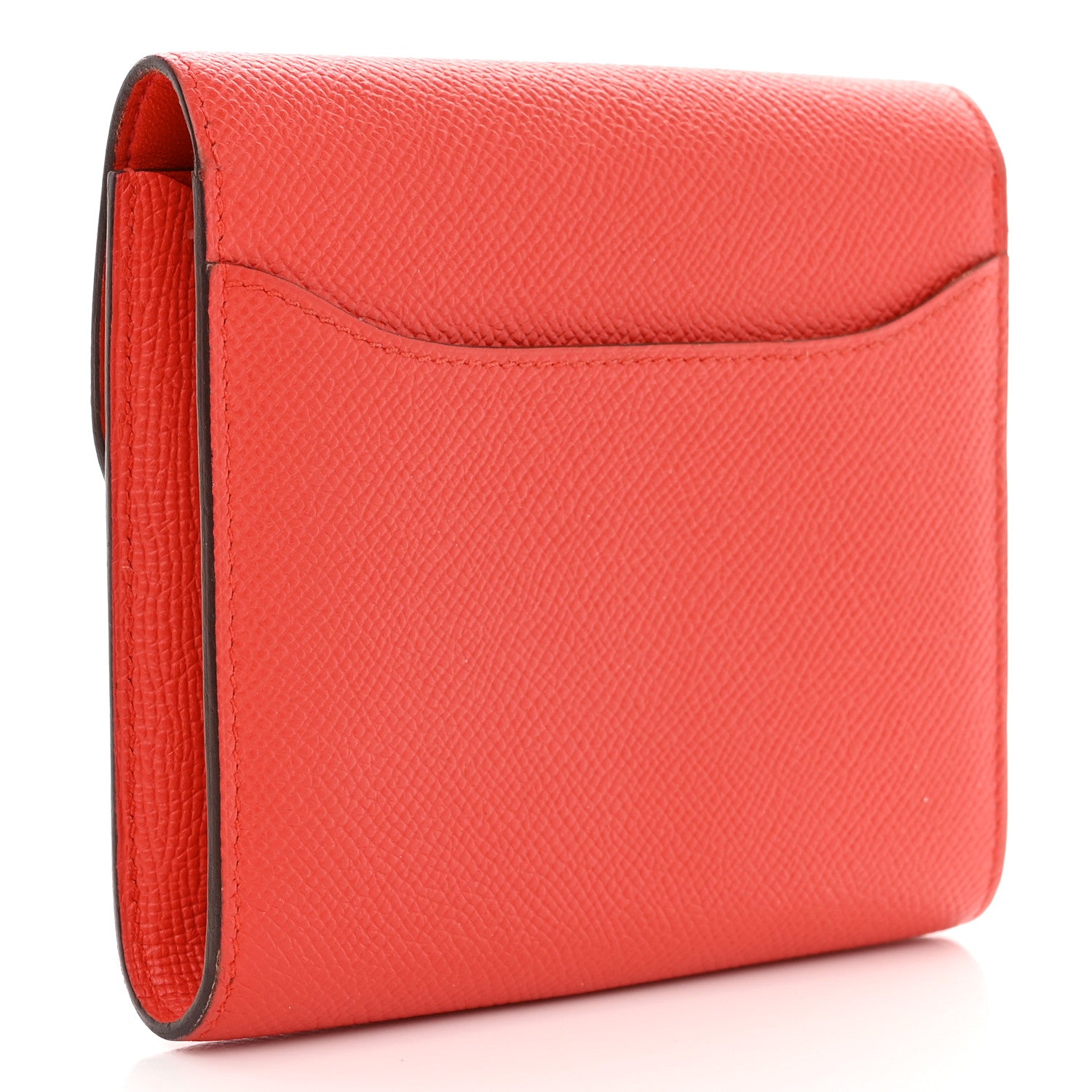 Hermes Epsom Enamel Constance Short Wallet Capucine Bleu Brighton 4 of 8