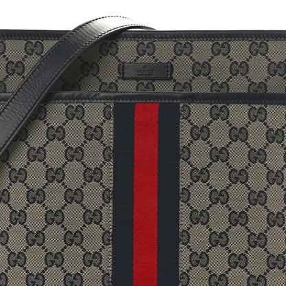 Gucci GG Supreme Monogram Web Flat Messenger Bag Navy 8 of 10